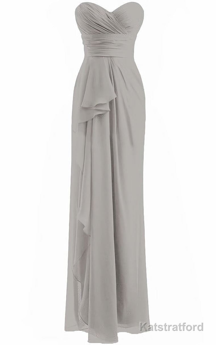 Classical Burgundy Sweetheart Empire Pleated Floor Length Chiffon Bridesmaid Dresses