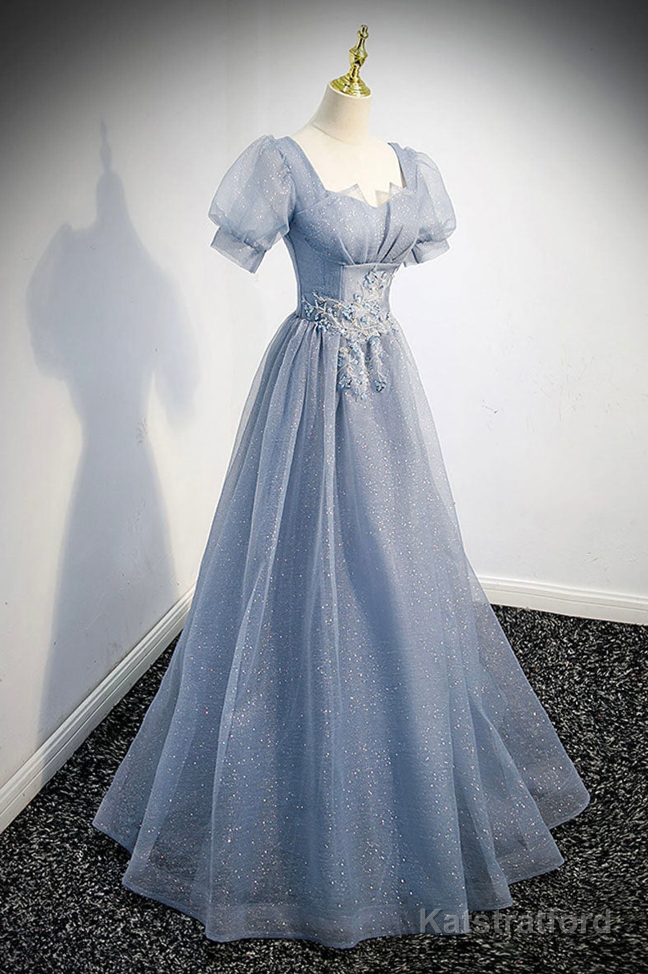 Cute Tulle Lace Long Prom Dresses, A-Line Evening Party Dresses