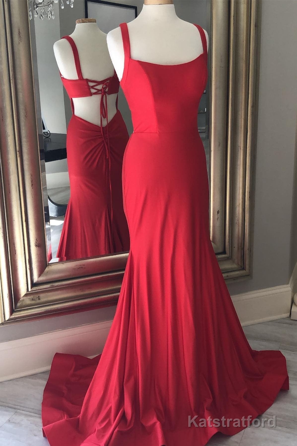 Simply Mermaid Red Long Formal Dress