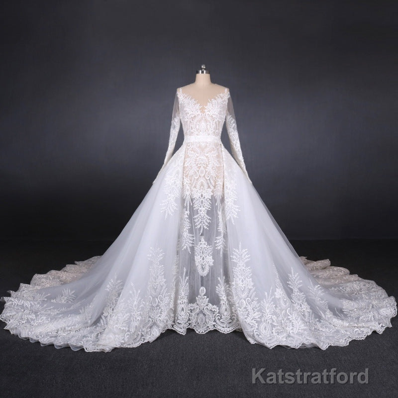 Elegant Long Sleeves Lace Wedding Dresses Beautiful Bridal Dresses