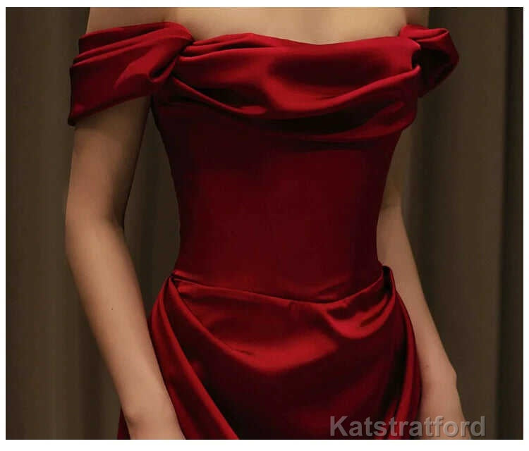Off-Shoulder Plain A-Line Evening Gown Long Corset Prom Evening Formal Dresses