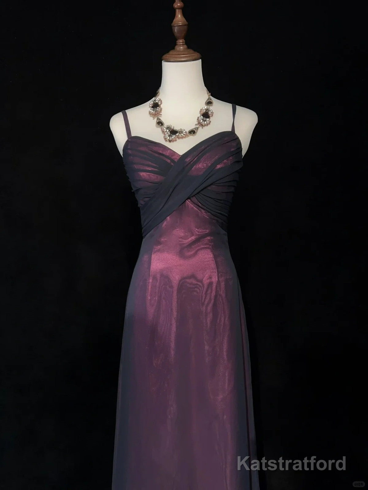 Black and Red Sweetheart Long Formal Dress, Straps Long Prom Dress