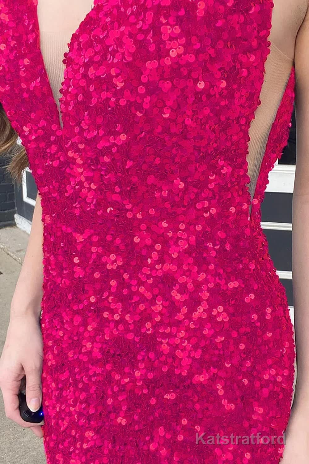 Blue Sequins Mermaid Prom Dress
