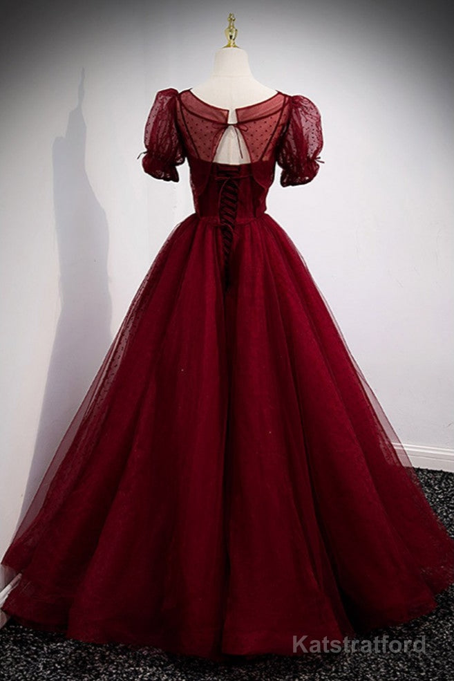 Burgundy Ballgown Long Prom Dress with Removable Jacket