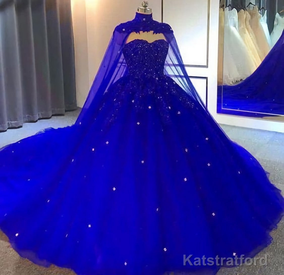 Beaded Appliques Wedding Dress, Prom Dresses