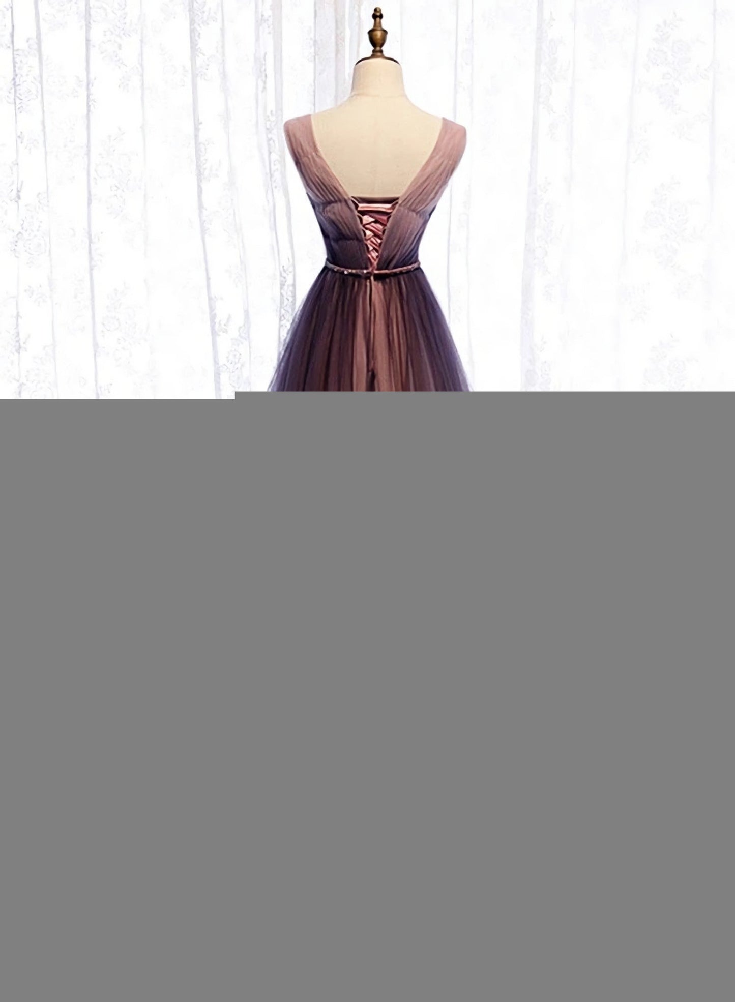 Spring Long V Neck A Line Dress, Halter Beaded Evening Dress, Prom Dresses