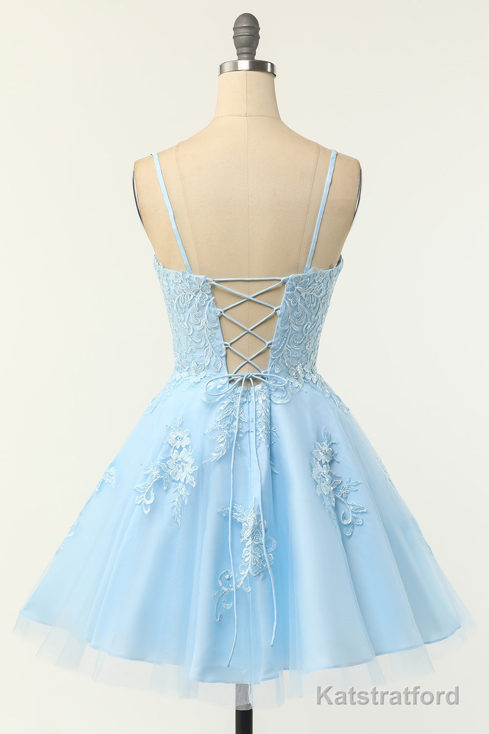 Cute Glitter Blue Homecoming Dresses A Line Sequins Short Prom Dresses with Appliques