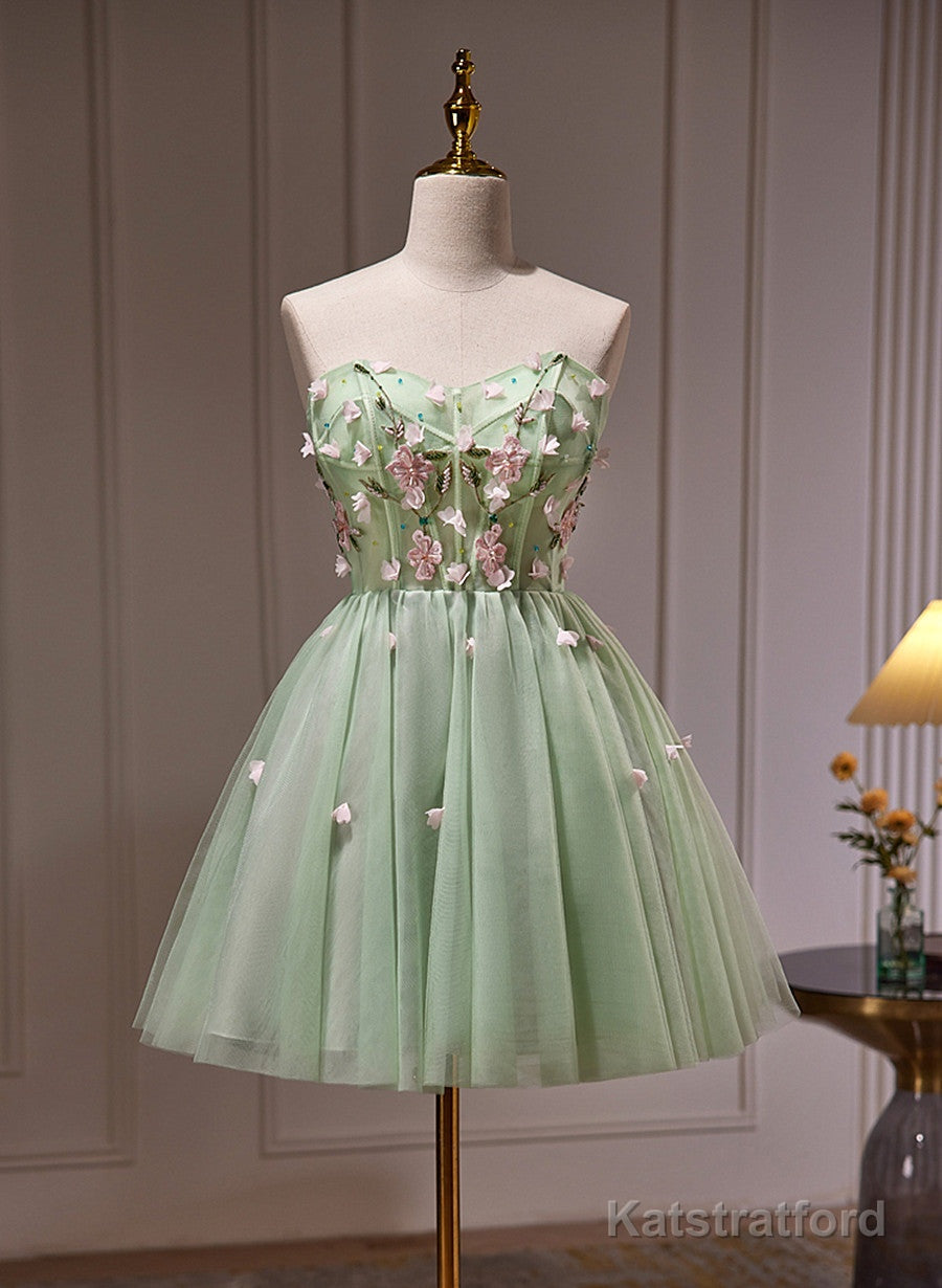 Cute Sweetheart Tulle Short Party Dress, Cute Homecoming Dress Formal Dress