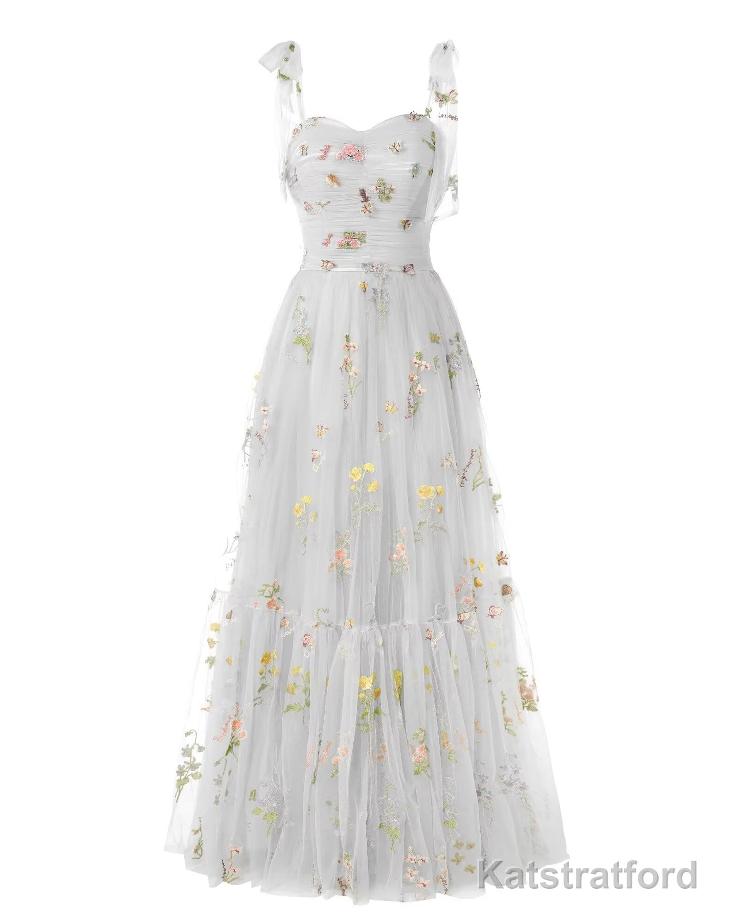 Elegant Embroidery White Prom Dresses Sweetheart Spaghetti Straps A Line Party Dress Long Simple Formal Dress