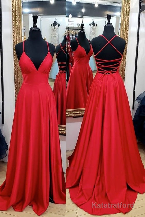 Red Simple Long Prom Dress,Popular Evening Dress,Fashion Winter Formal Dress