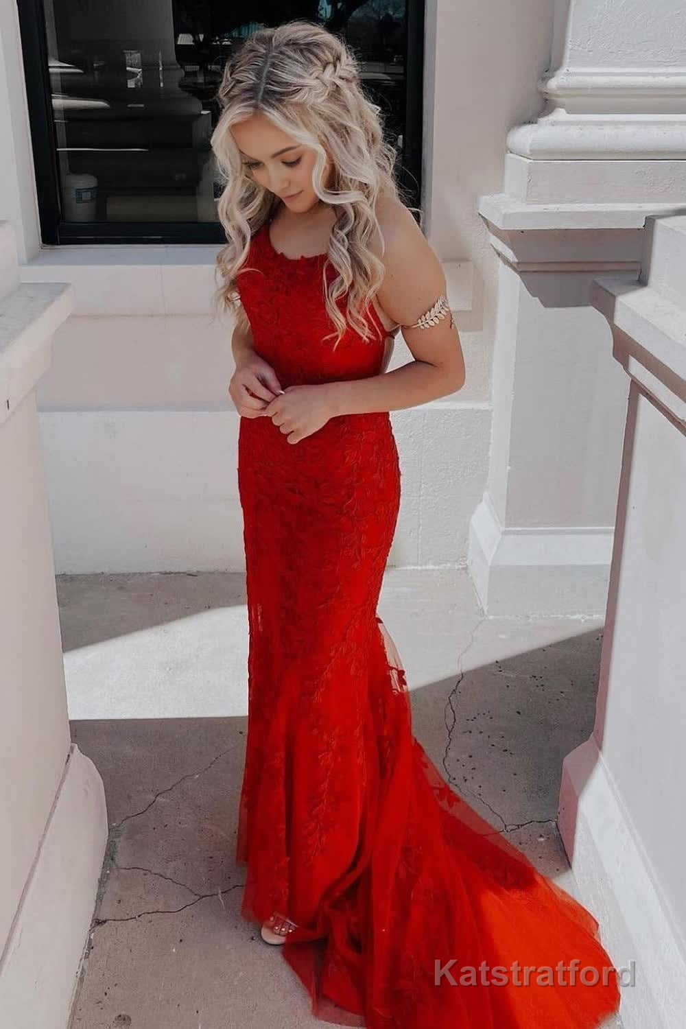 Fuchsia Spaghetti Straps Appliques Prom Dress