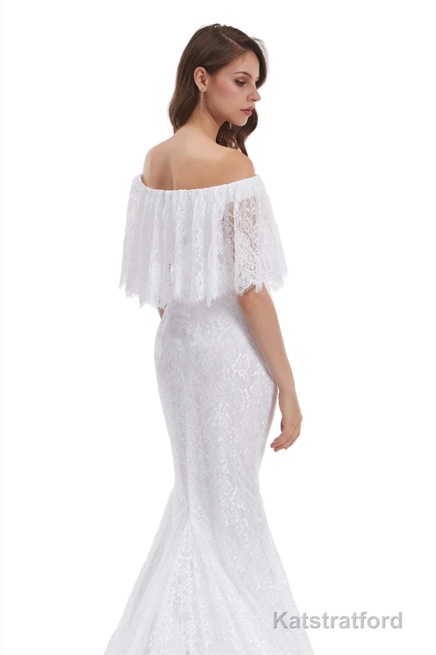 Mermaid Lace Off the Shoulder Wedding Dresses With Train