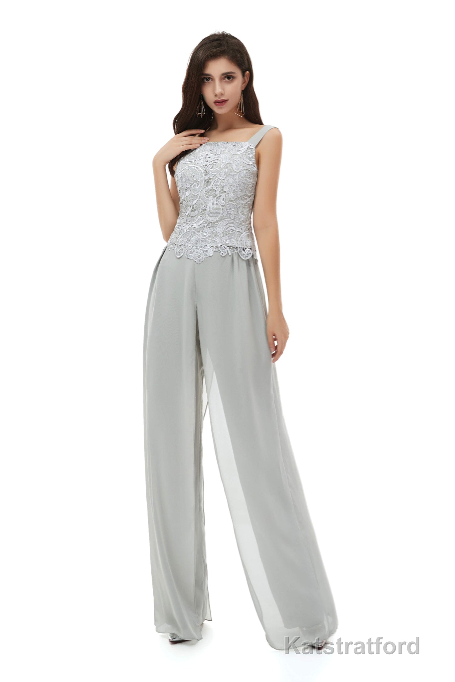 Pant Suits Lace Bateau Neckline Long Sleeves Mother Of The Bride Dresses