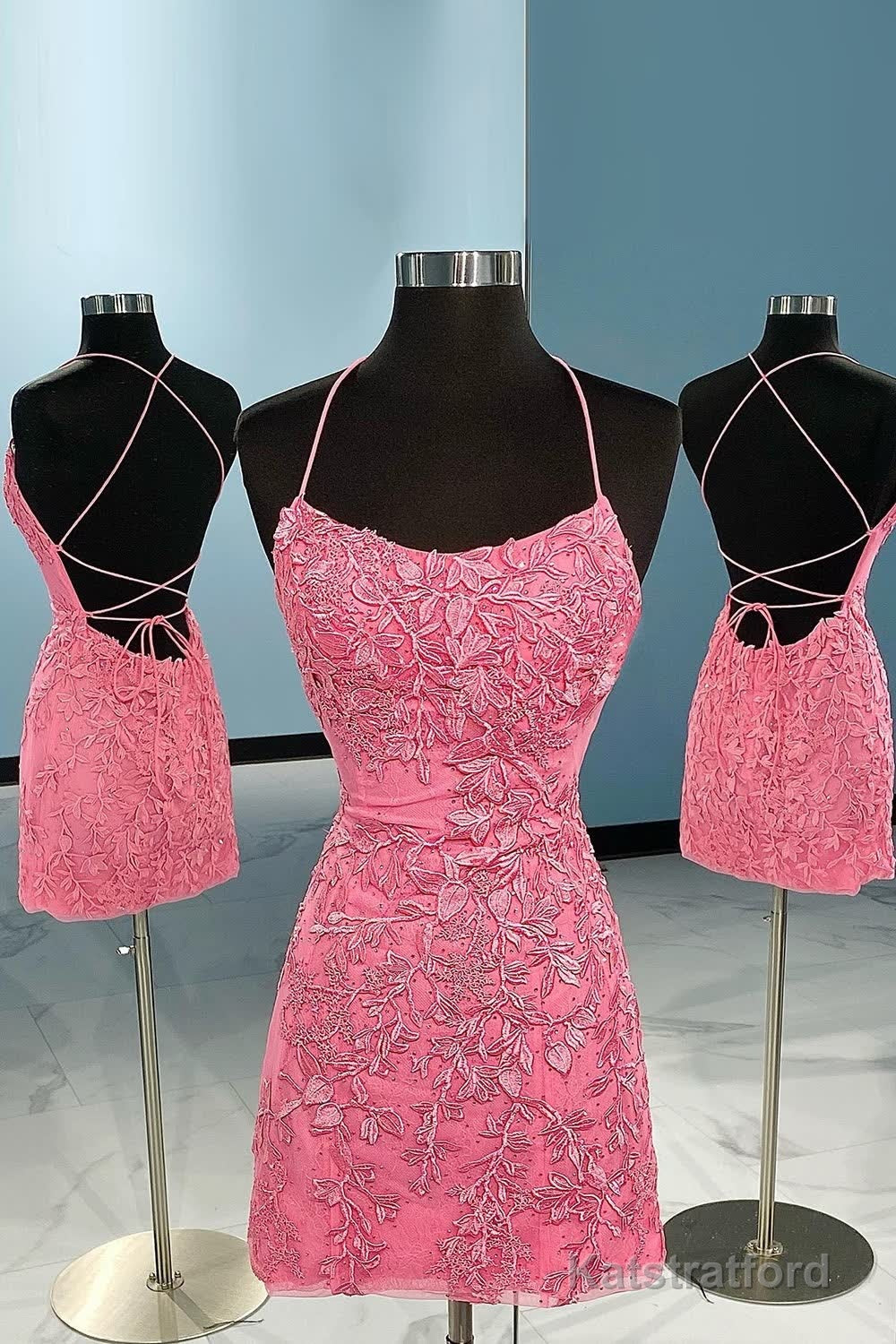 Pearl Pink Lace Tight Homecoming Dress