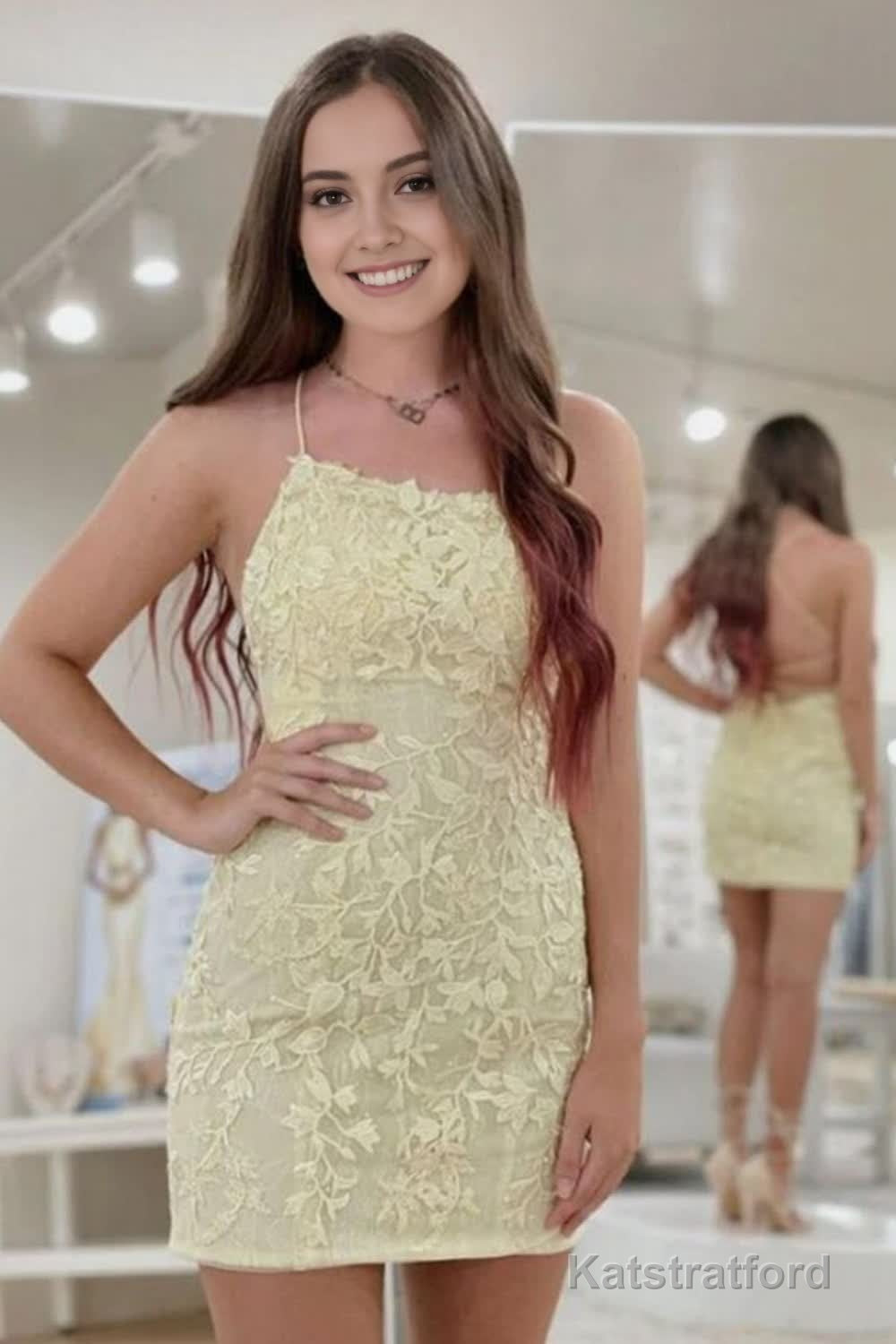 Pearl Pink Lace Tight Homecoming Dress