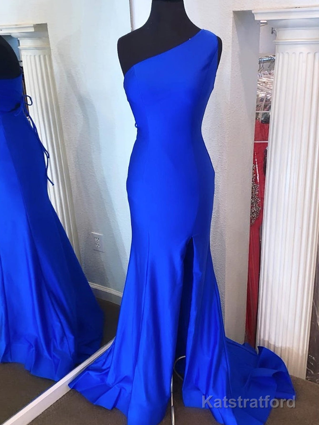 Pink Mermaid One Shoulder Long Prom Dress