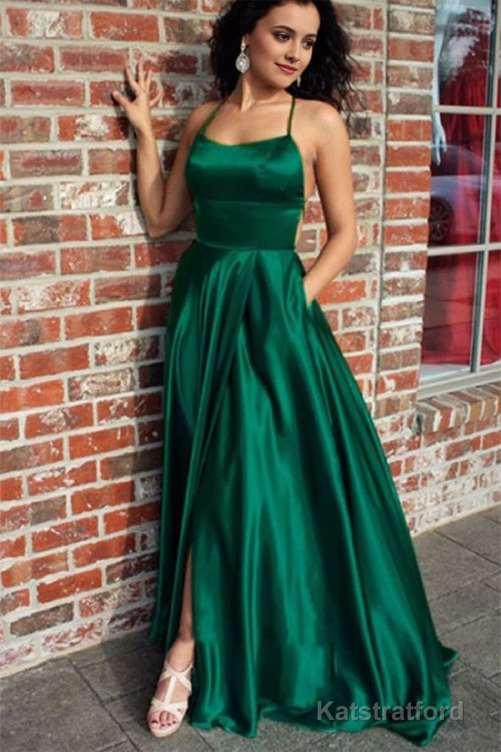 Royal Blue Halter Backless A Line Prom Dress
