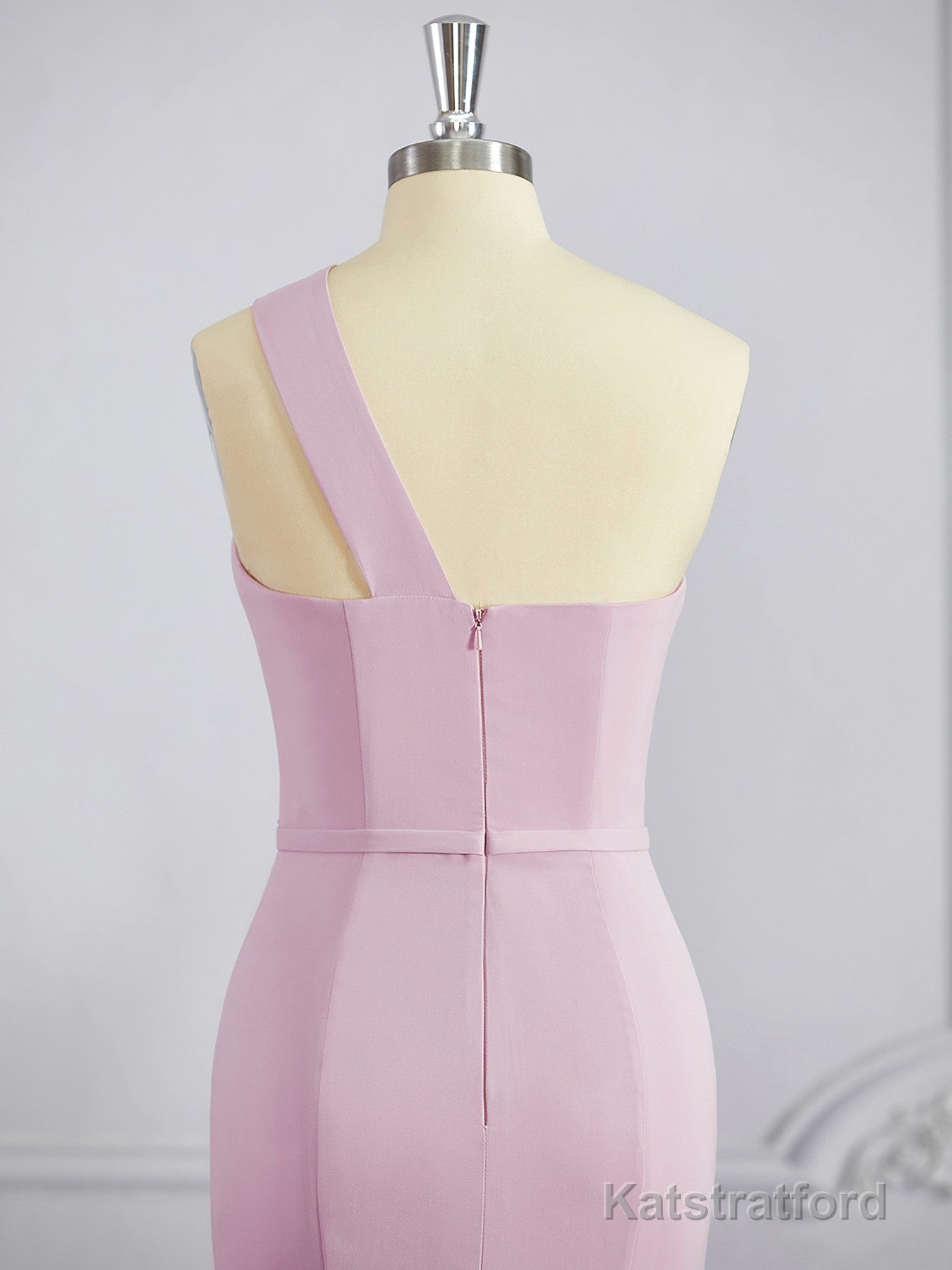 Sheath/Column One-Shoulder Floor-Length Stretch Crepe Bridesmaid Dresses