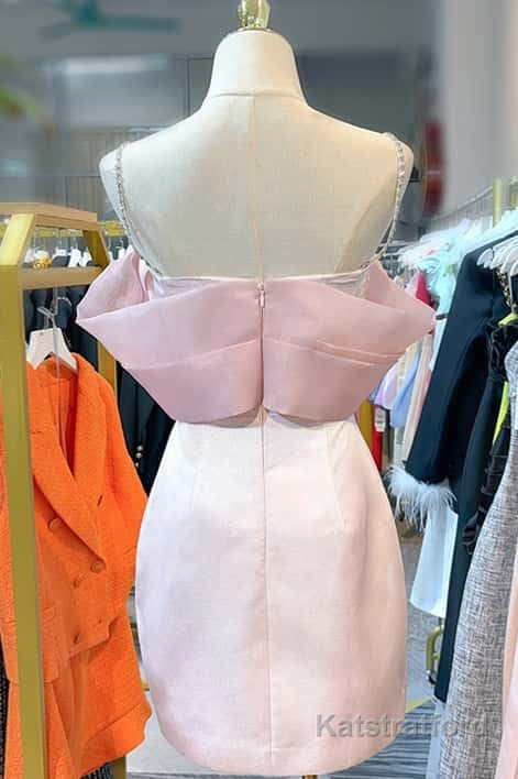 Simple Sheath Straps Pink Homecoming Dresses 16th Birthday Outfits