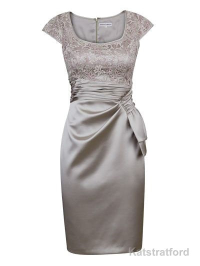 Short Silver Empire Mother of Bride Dress
