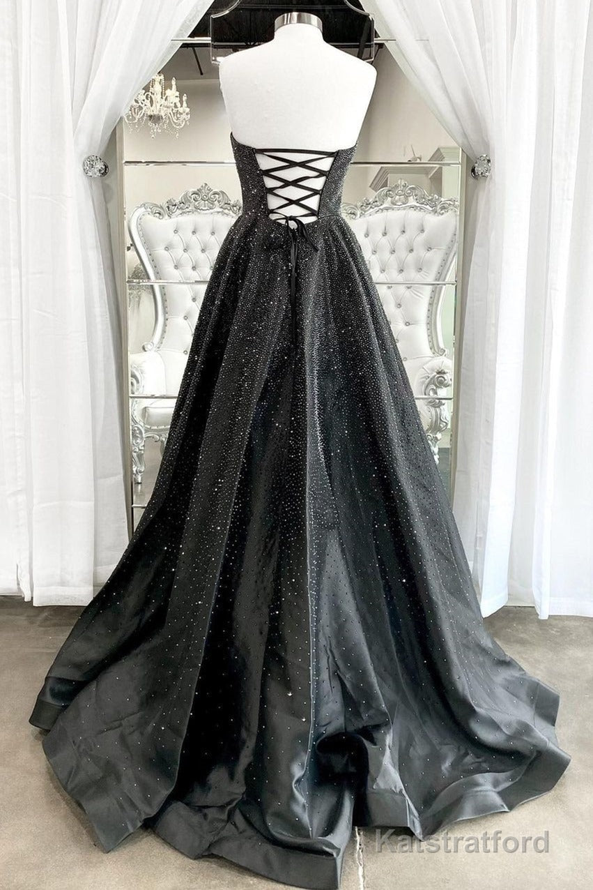 Strapless Red A-line Stunning Long Prom Gown