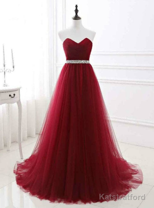 A-Line Beading Belt Long Charming Prom Dresses Floor-Length Evening Dresses