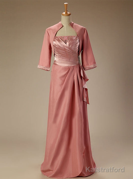 A Line Floor Length With Jacket Plus Size Mother Of The Bride Dresses