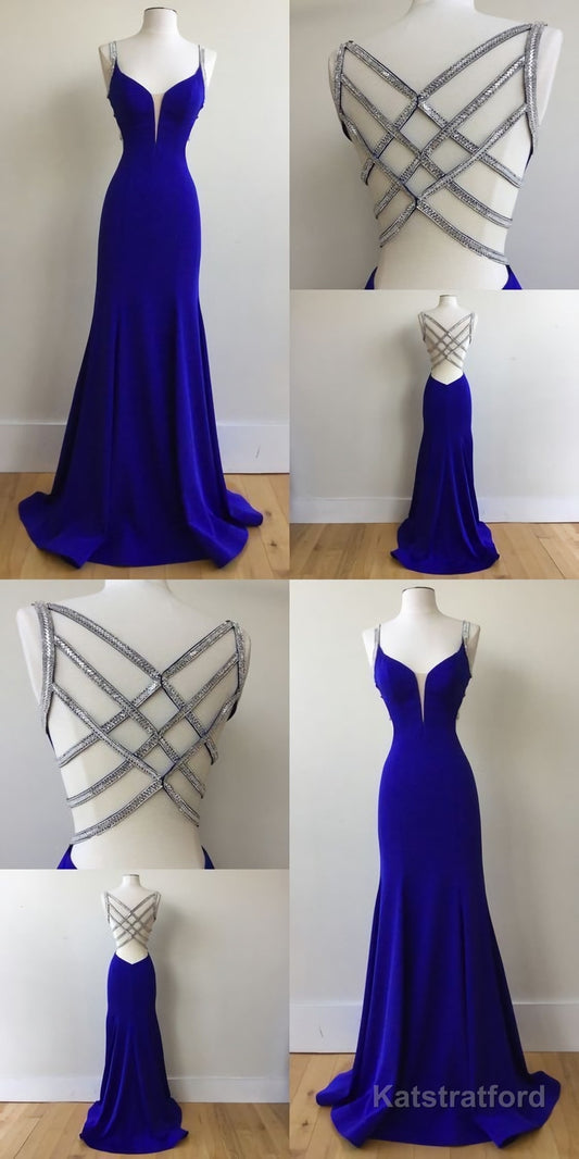 Royal Blue Prom Dress, For Teens Prom Dresses, Graduation School Party Gown