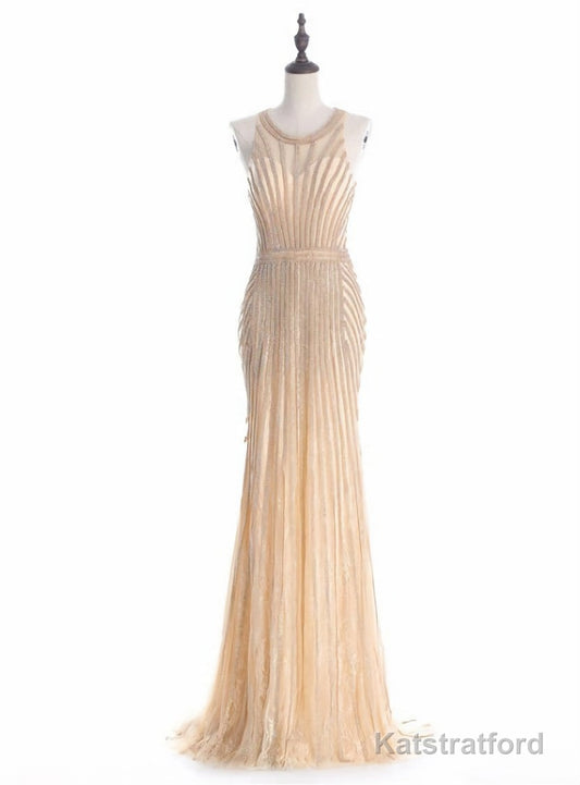 Cheap prom dresses Robe De Soiree Halter Gold Evening Party Dress