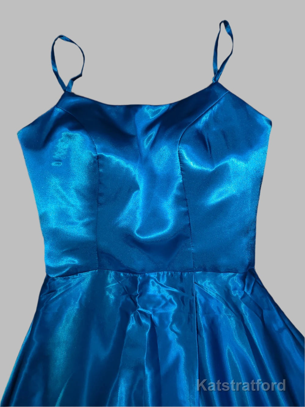 Chic A-Line Tie Straps Long Satin Prom Party Dress With Split