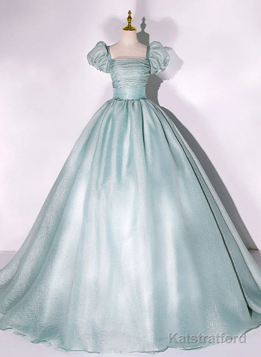 Cute Light Green Tulle Ball Gown Sweet 16 Dress Green Formal Dress prom dresses shops