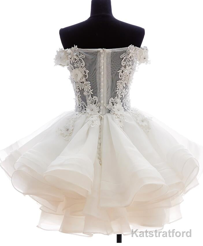Cute White Organza Layers Short Prom Dress, New Party Dress