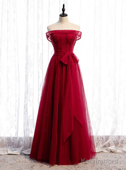Fancy Tulle Off the Shoulder Beading Prom Dress