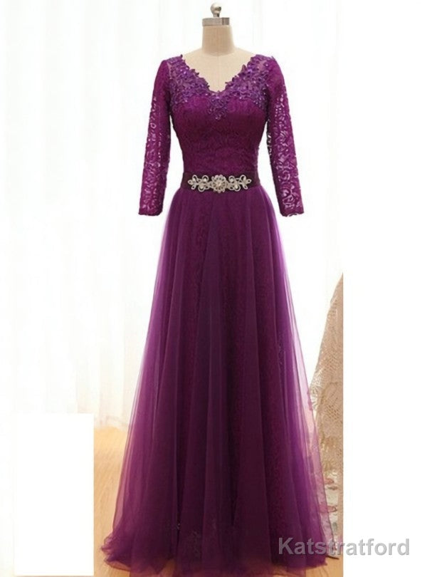Fashionable Long Sleeves Floor-Length Mother of the Bride Dress