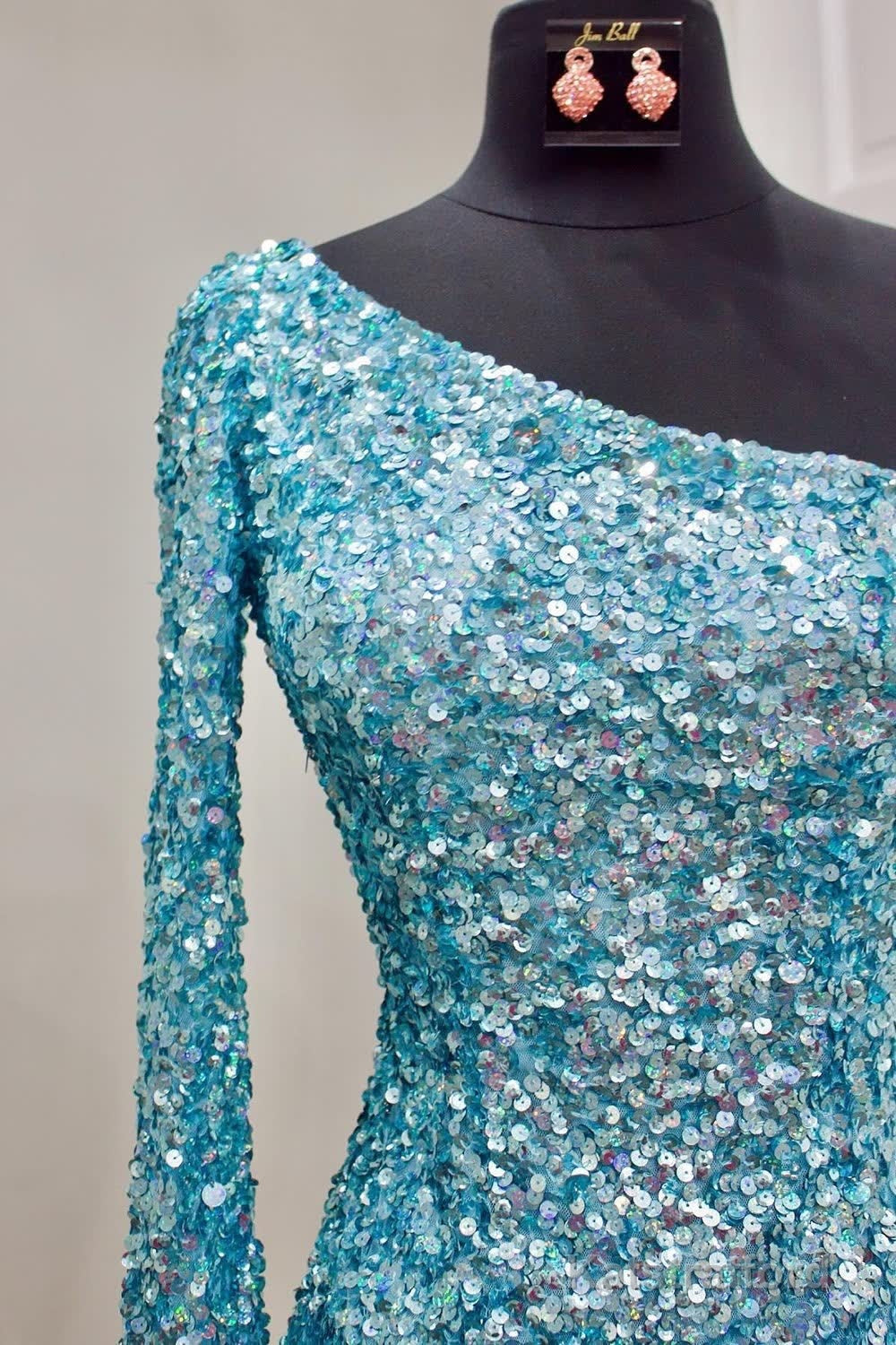 Fuchsia Sequins Homecoming Dress with Sleeves