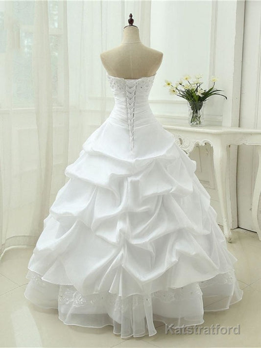 Gorgeous Sweetheart Beaded Ball Gowns Lace-Up Wedding Dresses