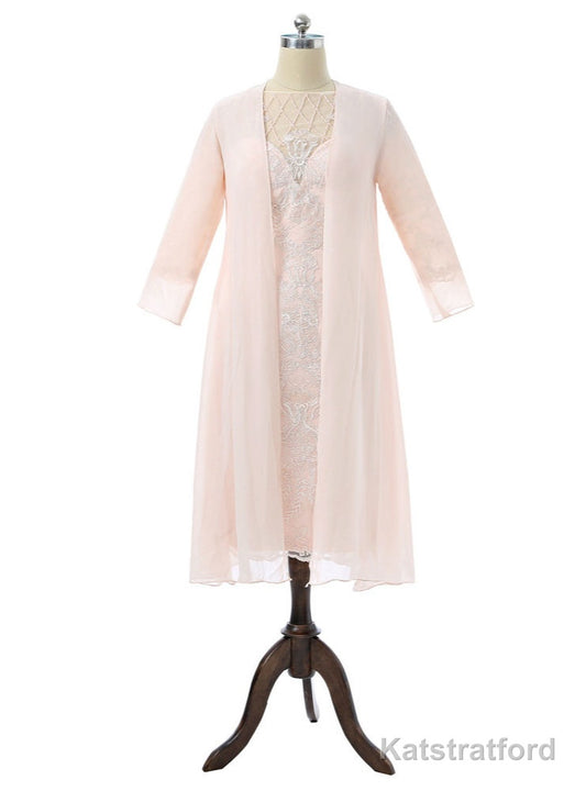 Lace Pearls Groom Formal Short Mother Dresses For Wedding