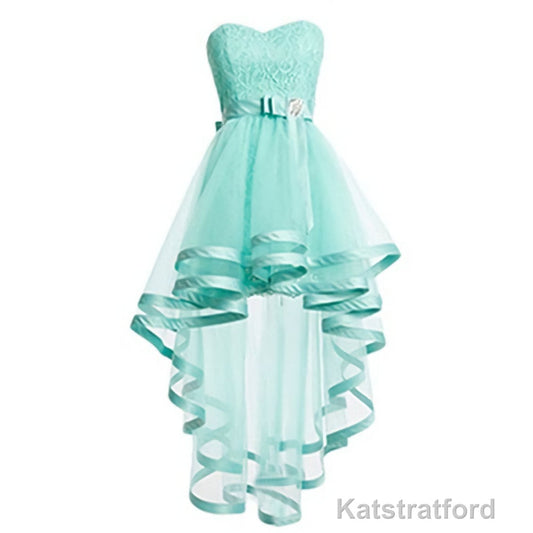 Mint Tulle Homeocming For Teens Simple Short Lace Prom Dresses