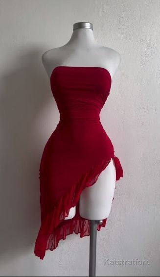 Red Short Prom Dresses Short Birthday Outfits