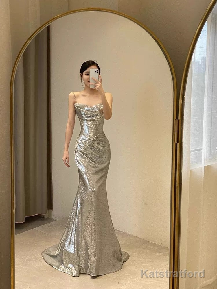 Sexy Mermaid Sequin Long Evening Dress Prom Dresses Birthday Outfits